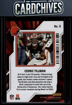 Cedric Tillman 2023 Panini Contenders #6 Rookie of the Year Contenders