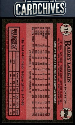 Barry Larkin 1989 Topps #515