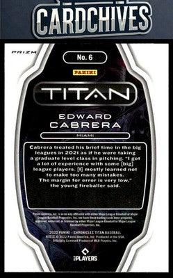 Edward Cabrera 2022 Panini Chronicles #6 Titan Pink Pulsar