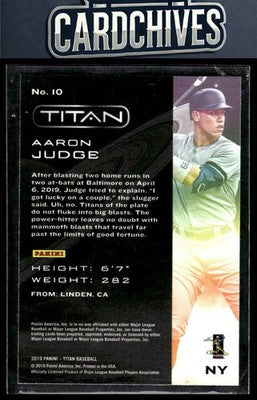 Aaron Judge 2019 Panini Chronicles #10 Titan