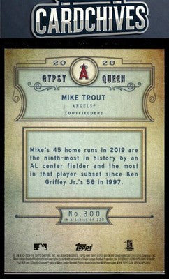 Mike Trout 2020 Topps Gypsy Queen #300