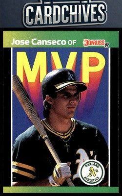 Jose Canseco 1989 Donruss #BC-5b "* Denotes *" on back Bonus MVP's