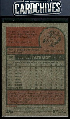 George Kirby 2024 Topps Heritage Seattle Mariners #60 Chrome Blue Sparkle