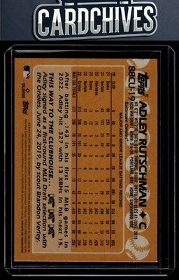 Adley Rutschman 2023 Topps Chrome Update #88CU-19 1988 Topps Baseball 35th Anni