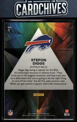 Stefon Diggs 2023 Panini Prizm #5 Prizmatic Prizms Green