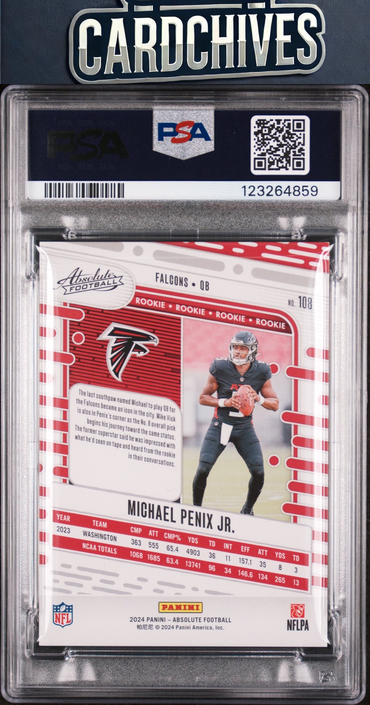 Michael Penix Jr. 2024 Panini Absolute #108 Green Spectrum #/25 PSA 8 POP 1 π₯