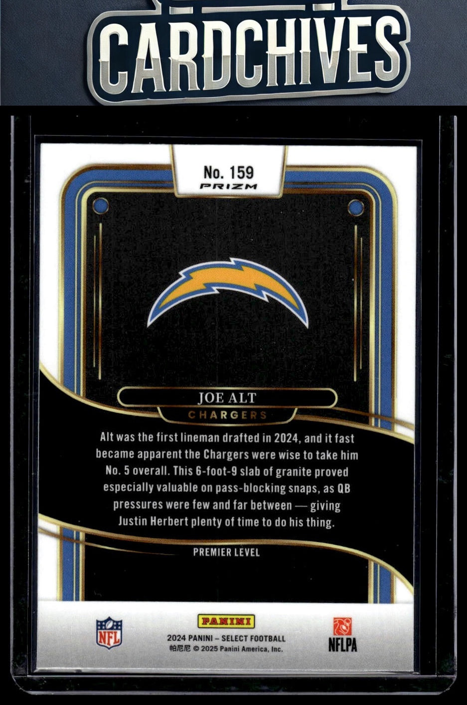 Joe Alt 2024 Panini Select #159 Black & Red Prizm Shock Rookie