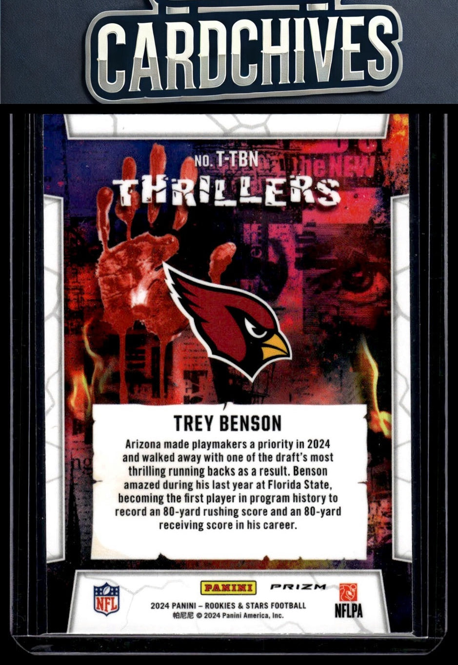 Trey Benson 2024 Panini Rookies & Stars #T-TBN Thrillers Longevity