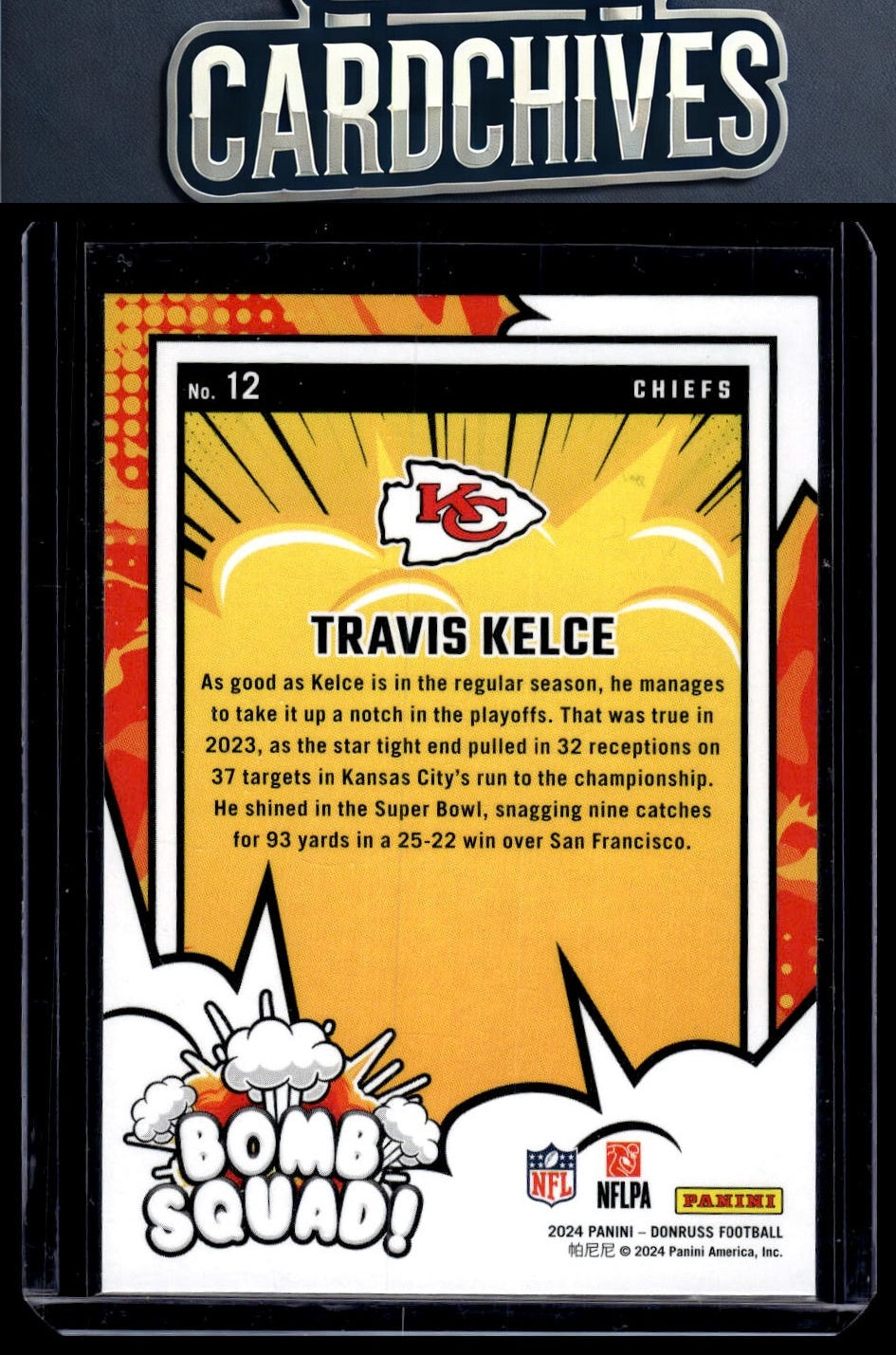 Travis Kelce 2024 Donruss #12 Bomb Squad