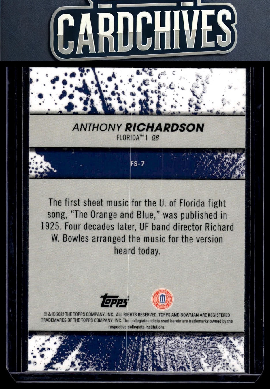 Anthony Richardson 2022-23 Bowman's Best University #FS-7 Fight Song