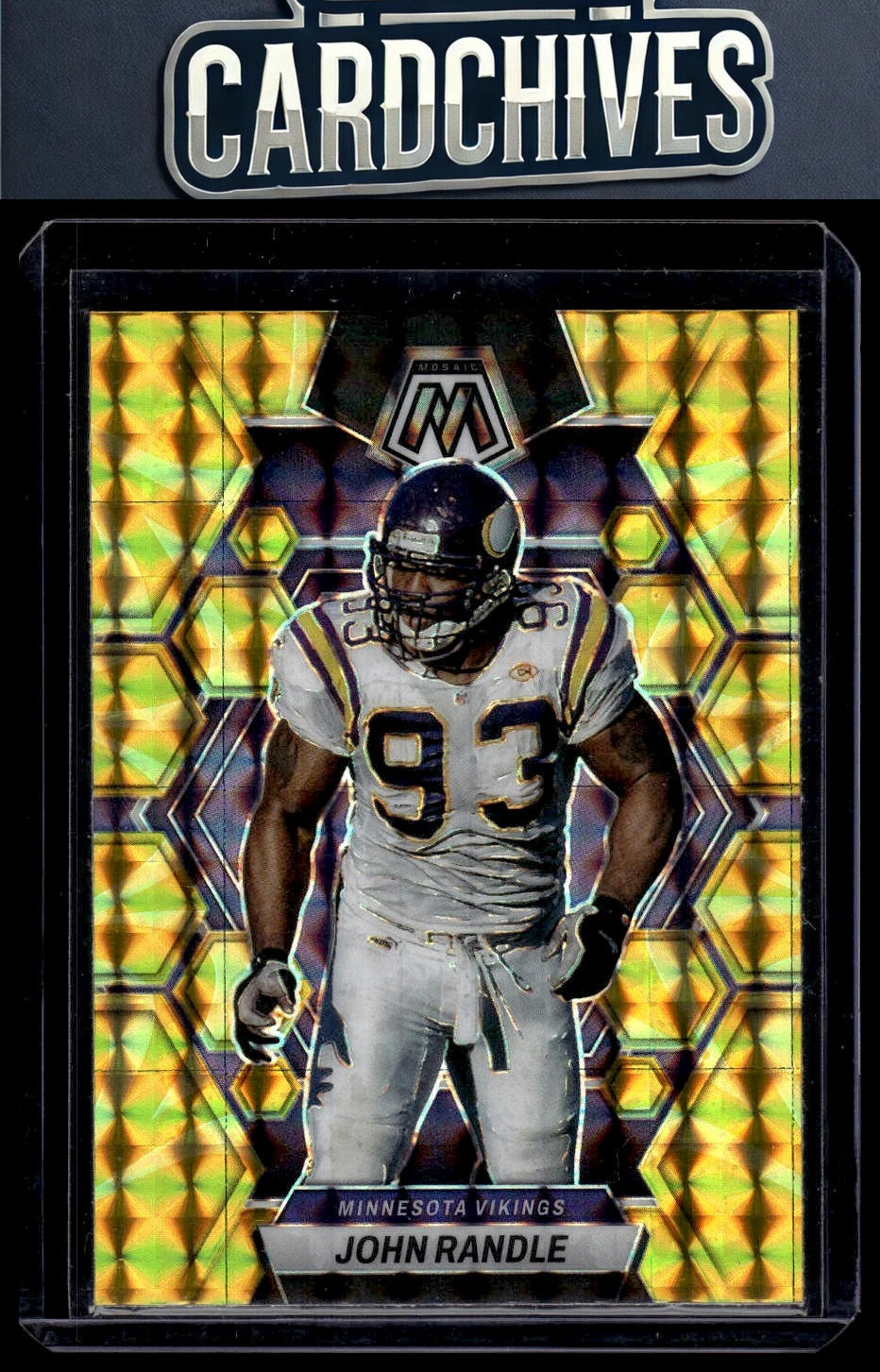 John Randle 2023 Panini Mosaic #158 Reactive Yellow Mosaic