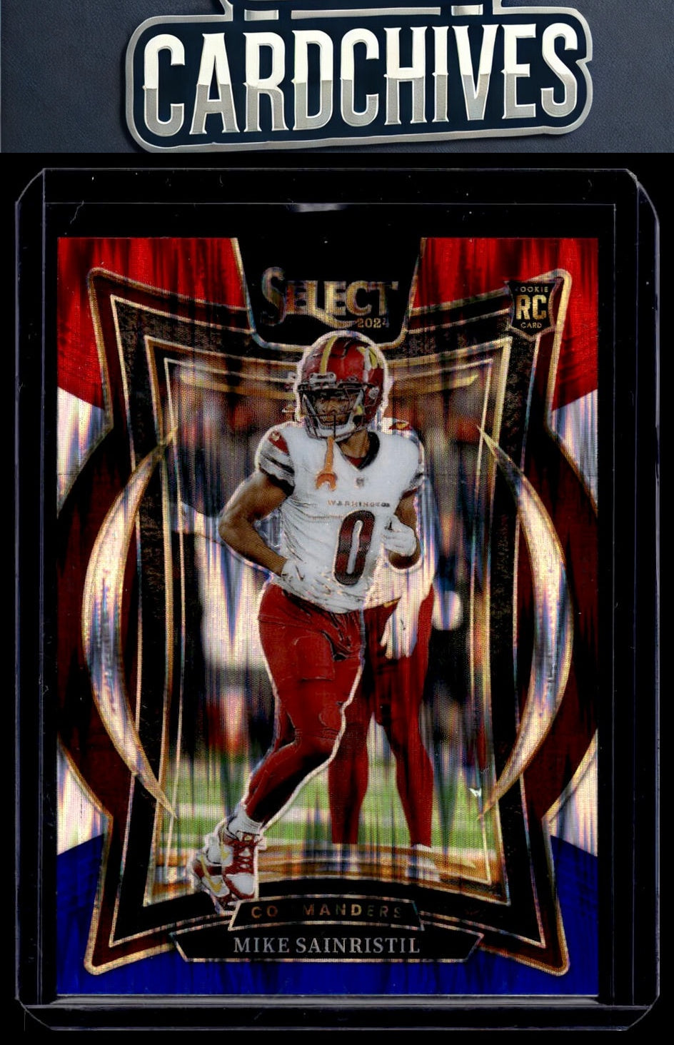 Mike Sainristil 2024 Panini Select #76 Red & Blue Prizm Shock Rookie RC