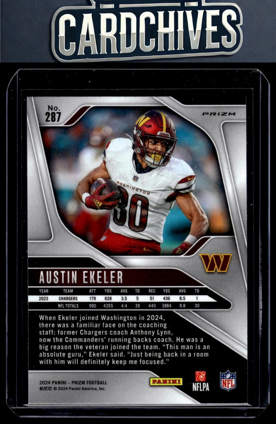 Austin Ekeler 2024 Panini Prizm #287 Silver
