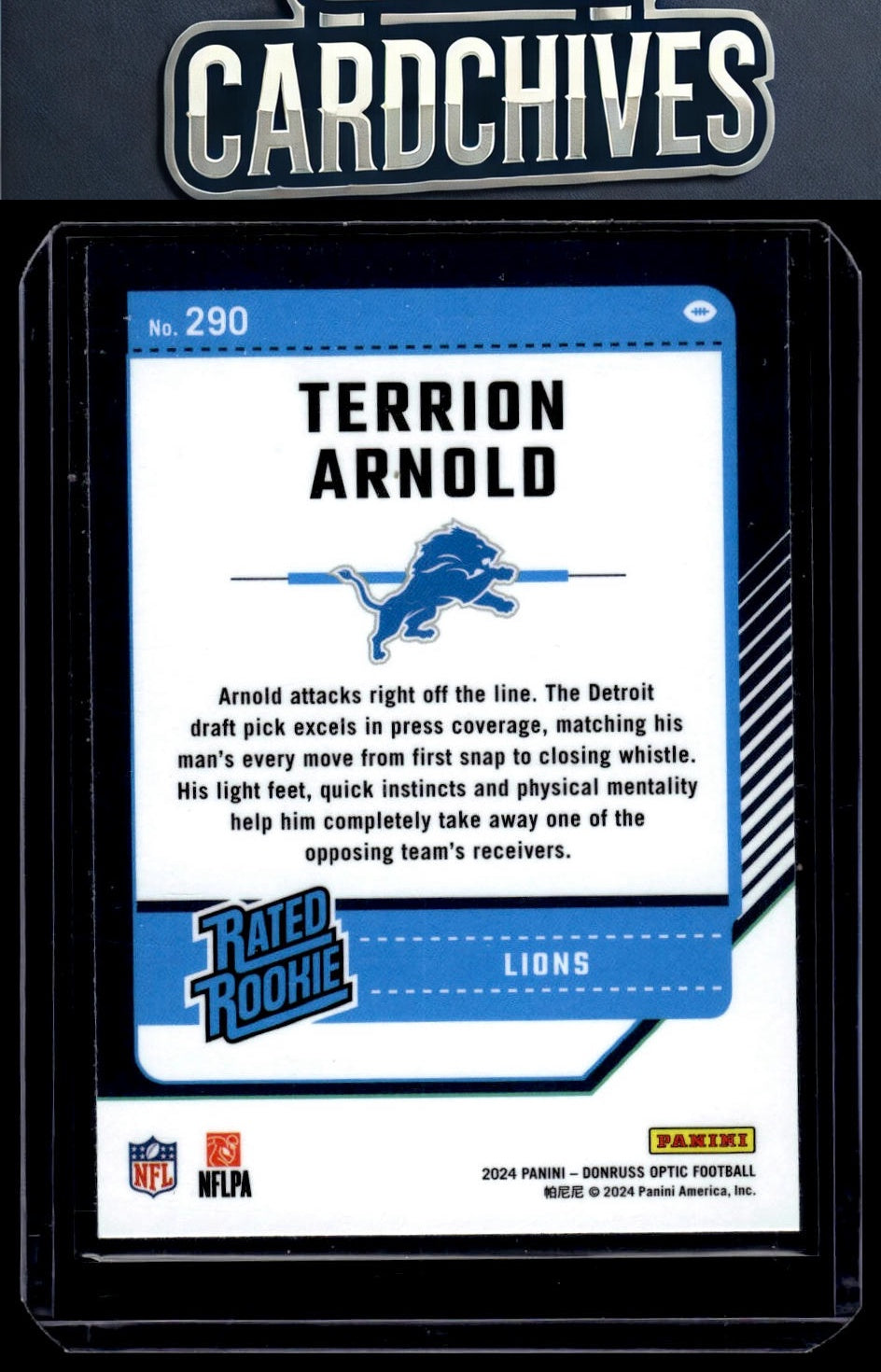 Terrion Arnold 2024 Donruss Optic #290 Rookie RC