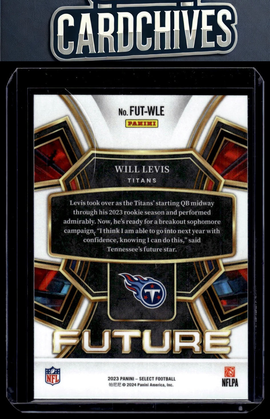 Will Levis 2023 Panini Select #FUT-WLE Select Future