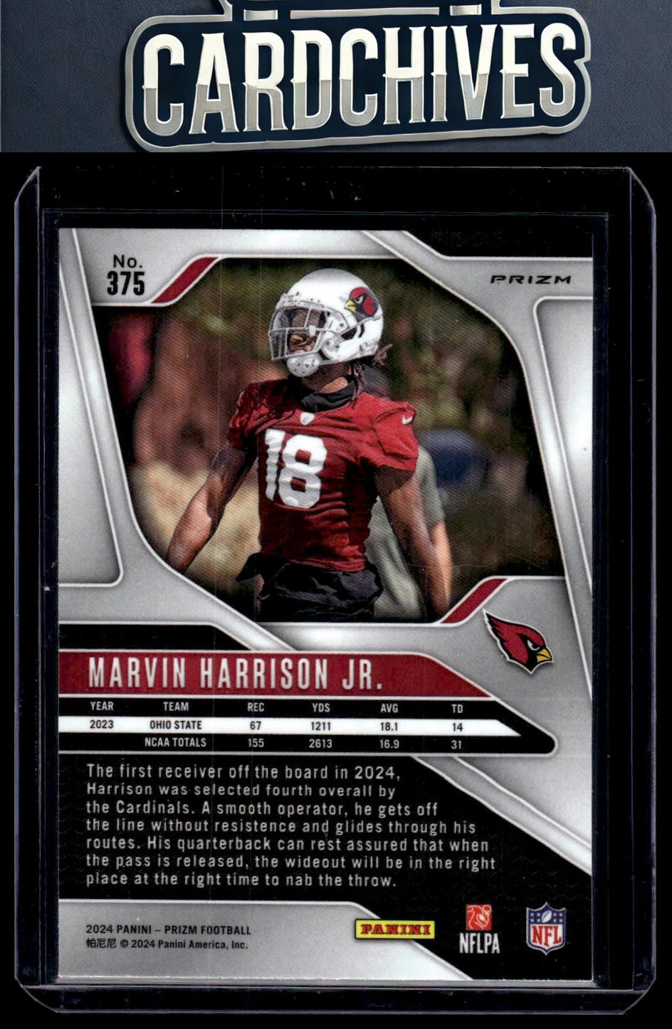 Marvin Harrison Jr. 2024 Panini Prizm #375 Pink Rookie