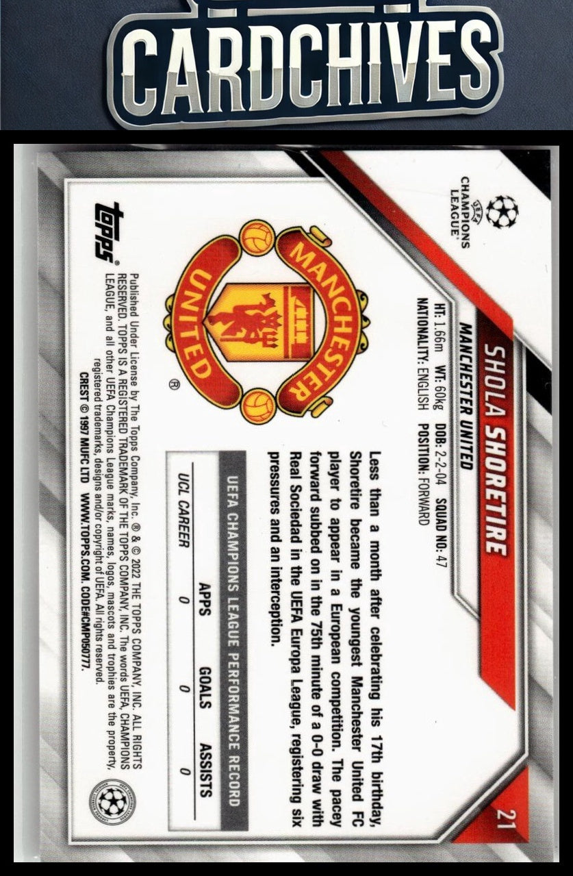 Shola Shoretire 2021-22 Topps Chrome UEFA Champions League #138 Rookie RC