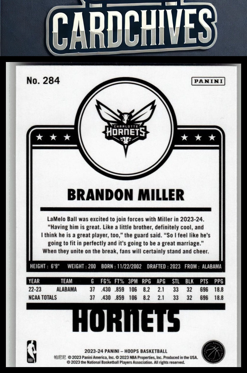 Brandon Miller 2023-24 Hoops #284