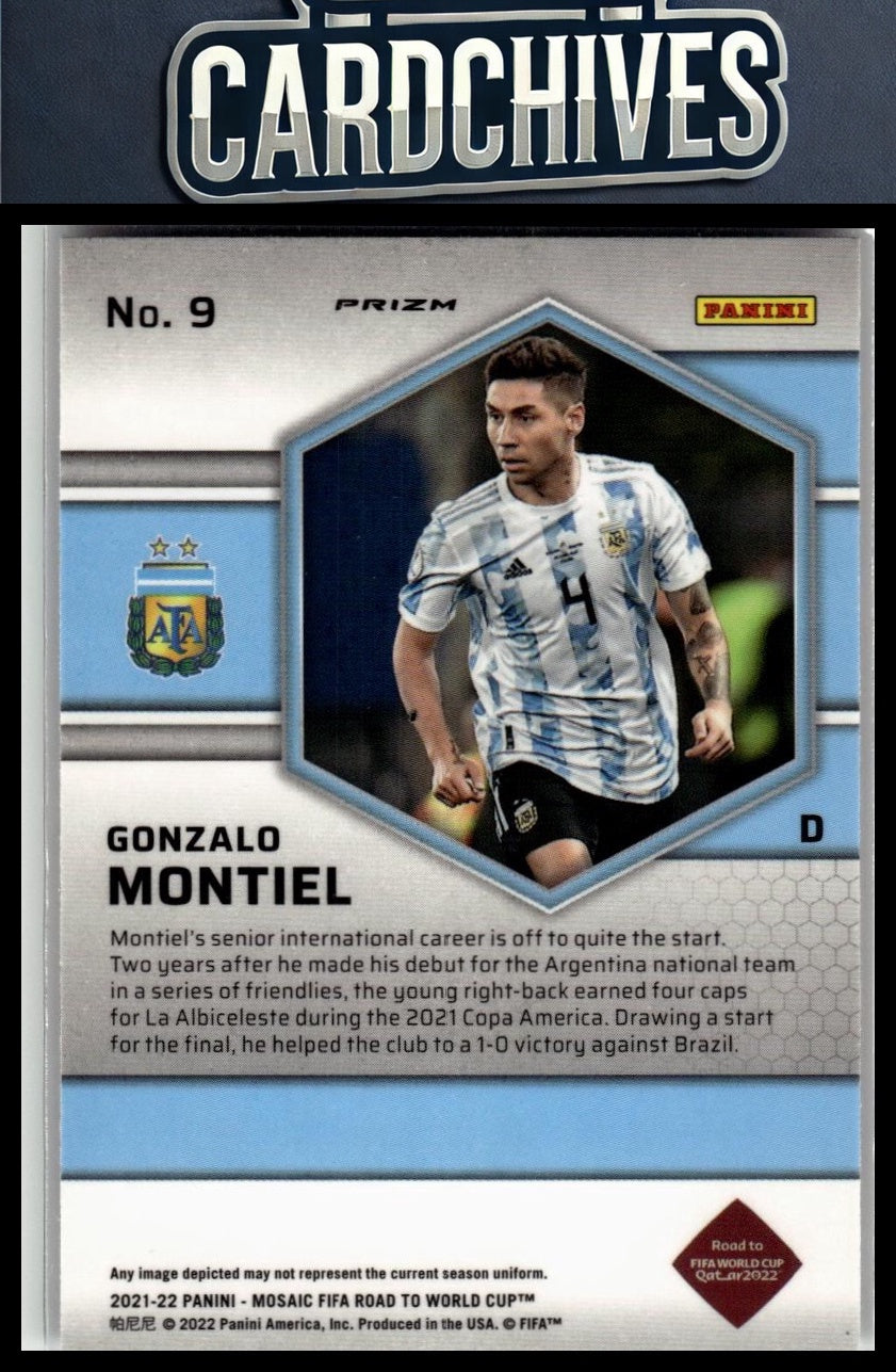 Gonzalo Montiel 2021-22 Panini Road to FIFA World Cup #9 Mosaic Reactive Red