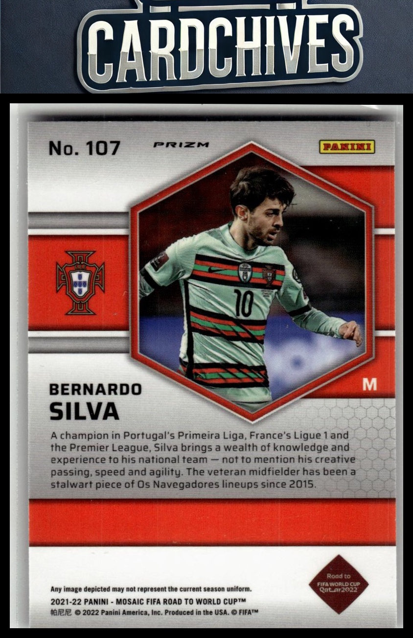 Bernardo Silva 2021-22 Panini Road to FIFA World Cup #107 Mosaic Reactive Red