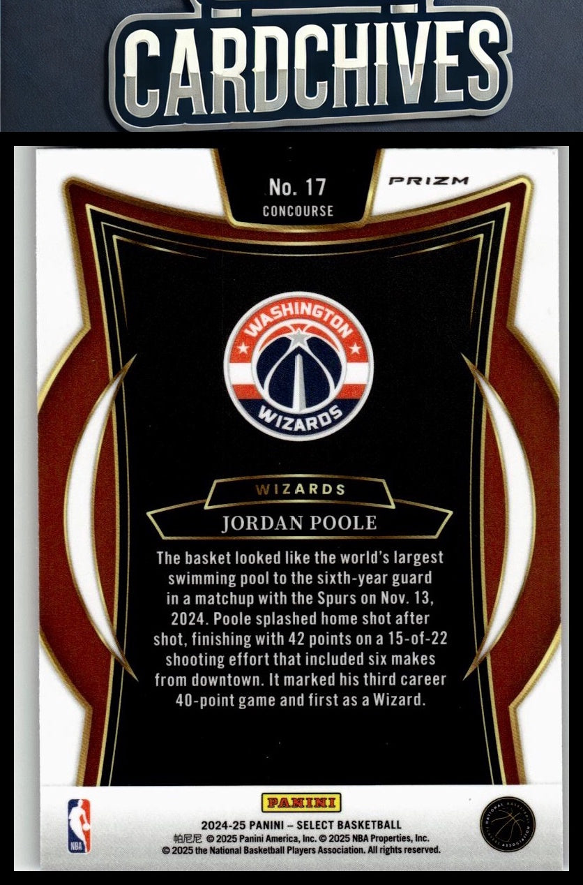 Jordan Poole 2024-25 Panini Select #17 Blue Prizm