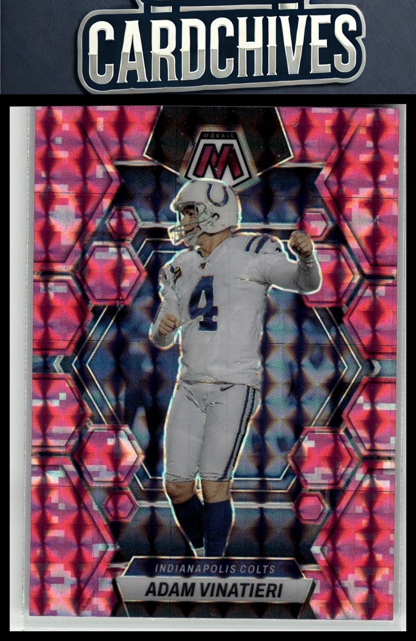 Adam Vinatieri 2023 Panini Mosaic #98 Camo Pink Mosaic