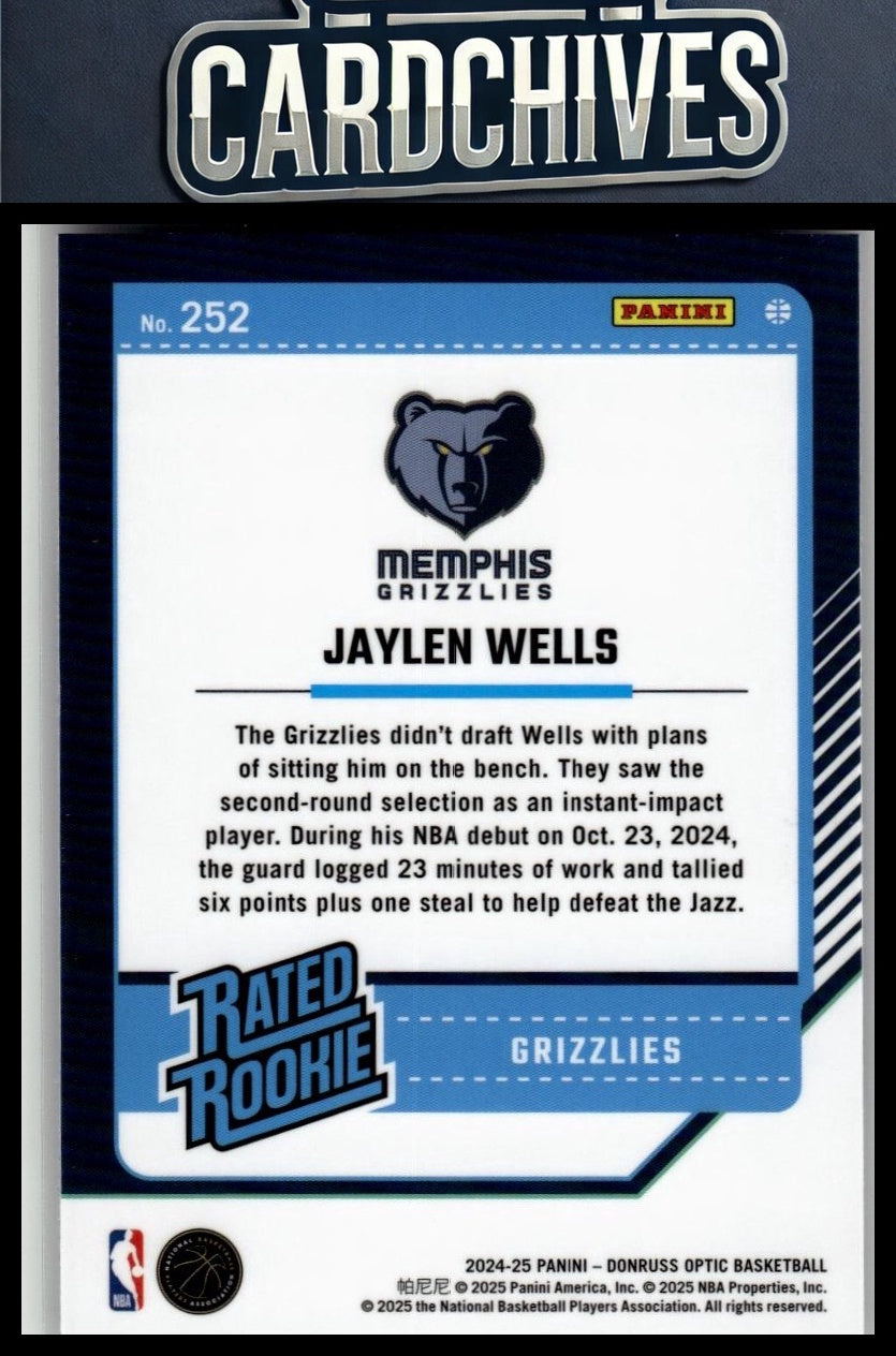 Jaylen Wells 2024-25 Donruss Optic #252 Rookie RC