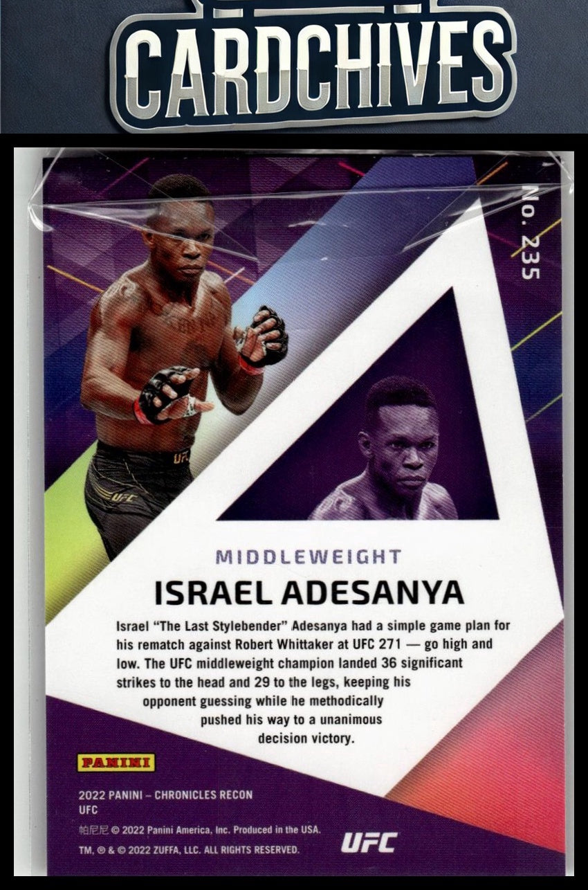Israel Adesanya 2022 Panini Chronicles UFC #235