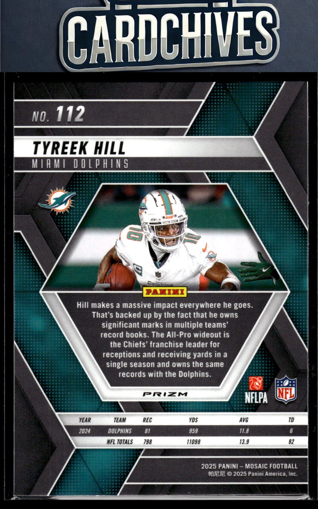 Tyreek Hill 2025 Panini Mosaic #112 Mosaic