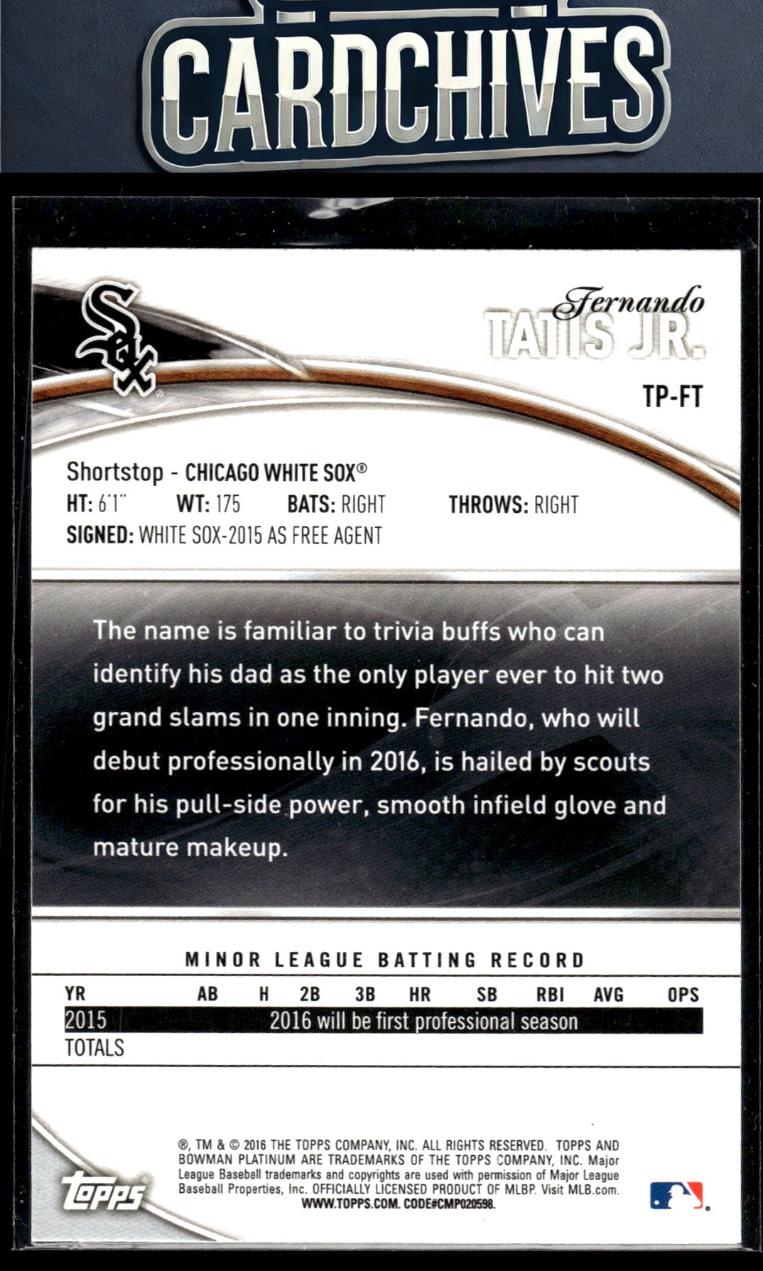 Fernando Tatis Jr. 2016 Bowman Platinum #TP-FT Top Prospects