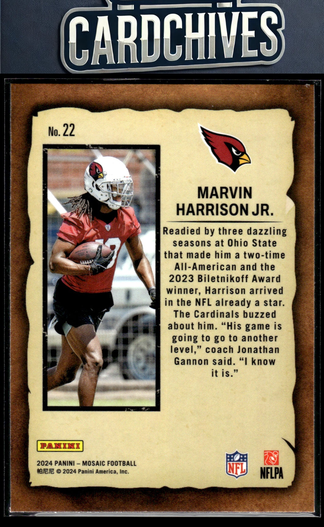 Marvin Harrison Jr. 2024 Panini Mosaic #22 Notoriety