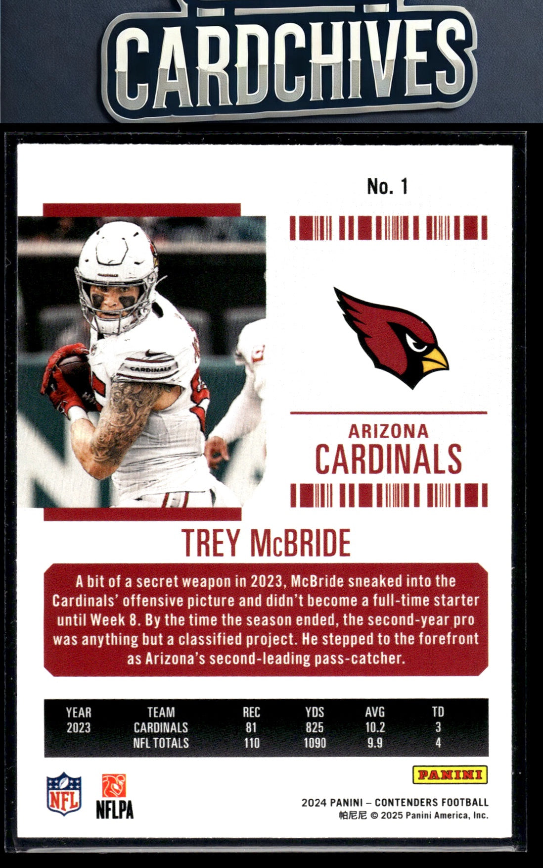 Trey McBride 2024 Panini Contenders #1 Game Ticket Red