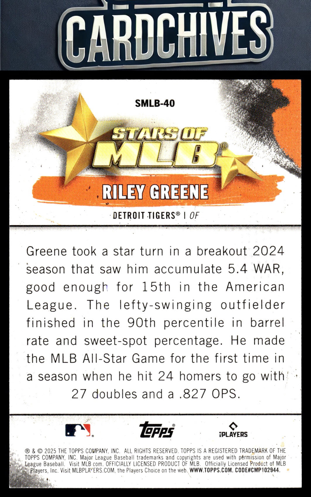 Riley Greene 2025 Topps #SMLB-40 Stars of MLB
