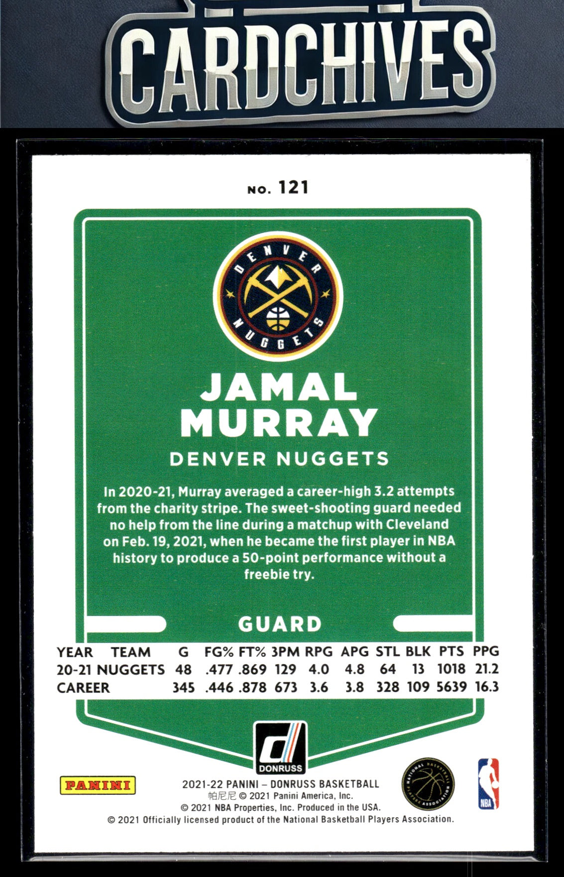 Jamal Murray 2021-22 Donruss #121