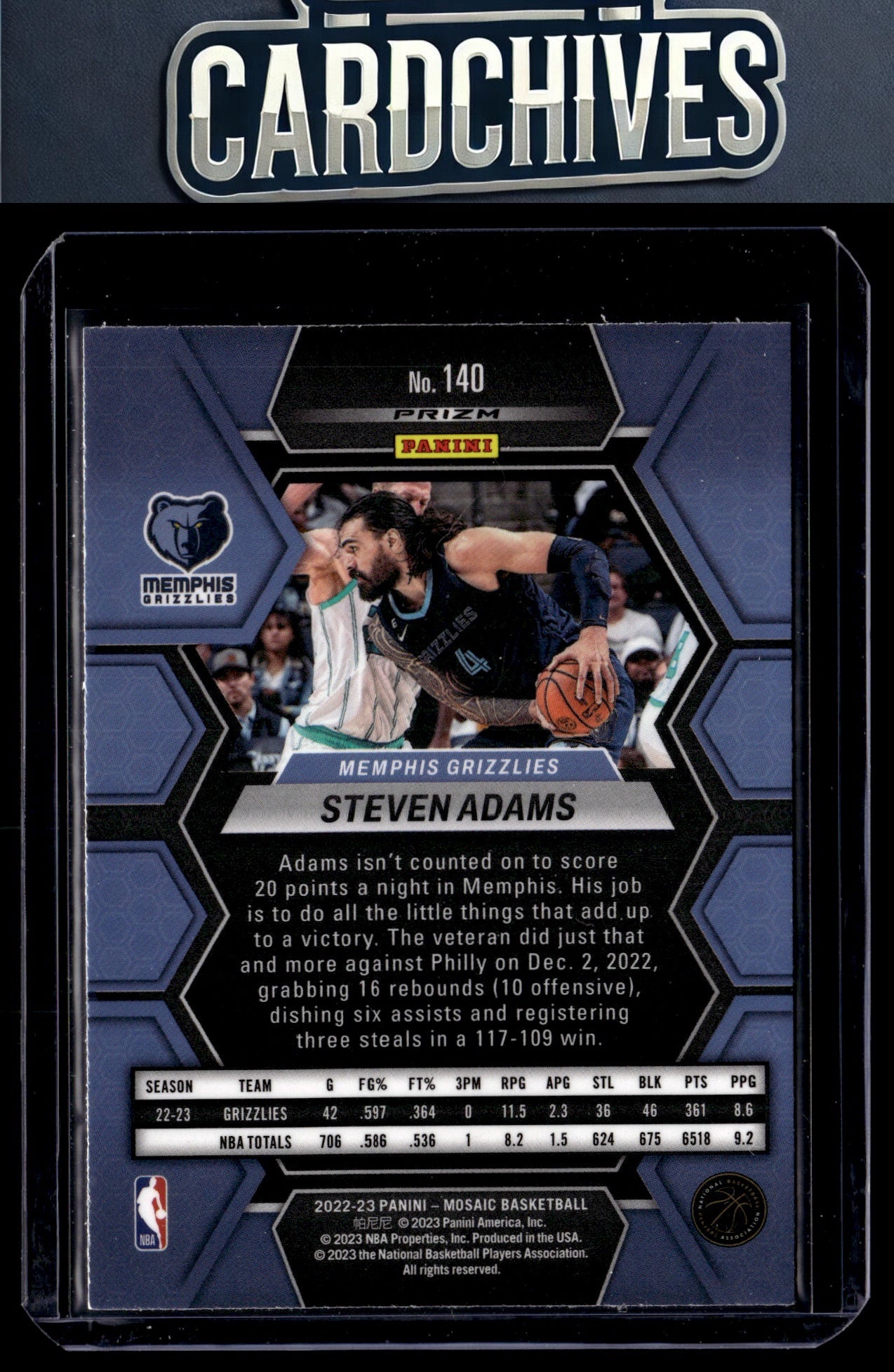 Steven Adams 2022-23 Panini Mosaic #140 Reactive Yellow