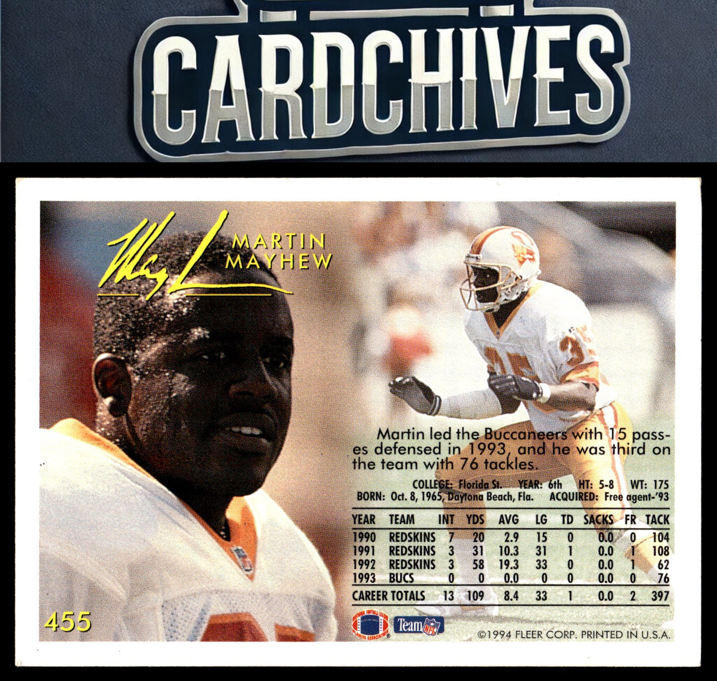 Martin Mayhew 1994 Fleer #455