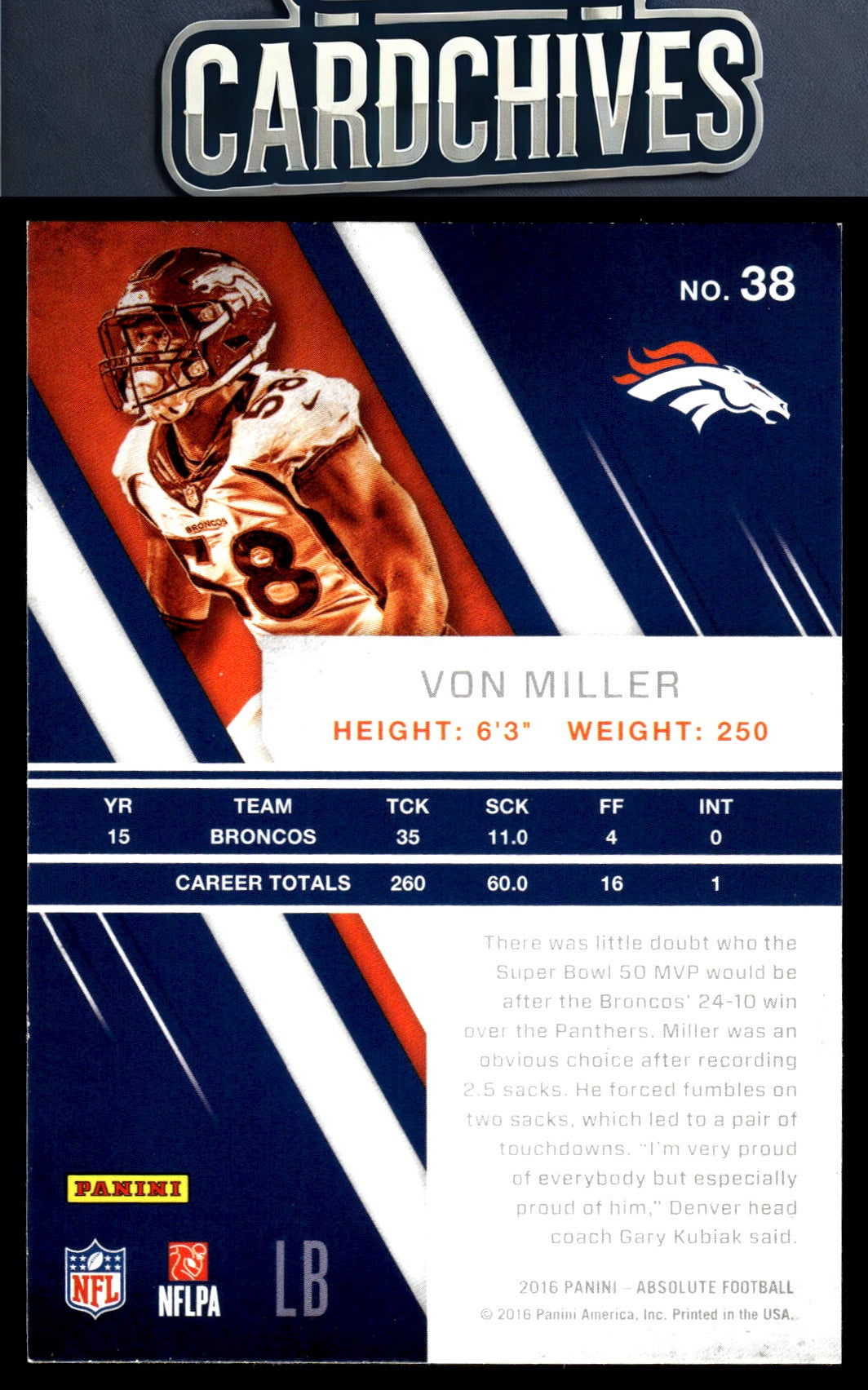 Von Miller 2016 Panini Absolute #38