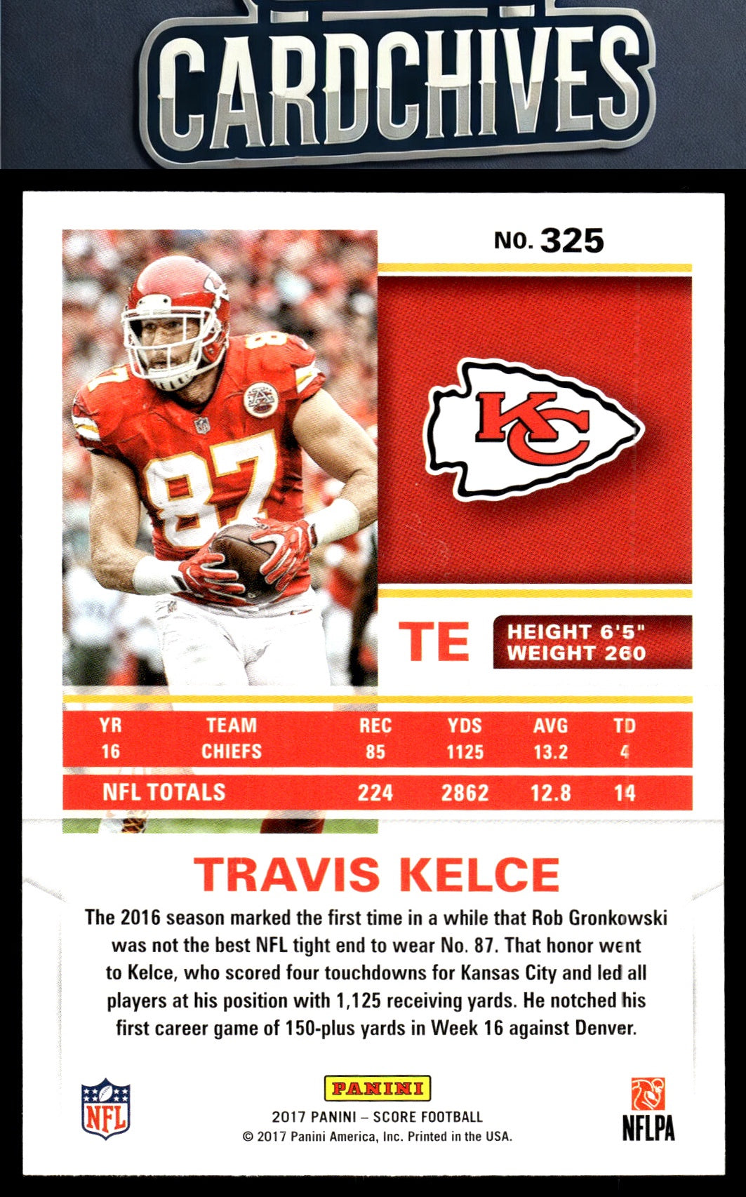 Travis Kelce 2017 Score #325