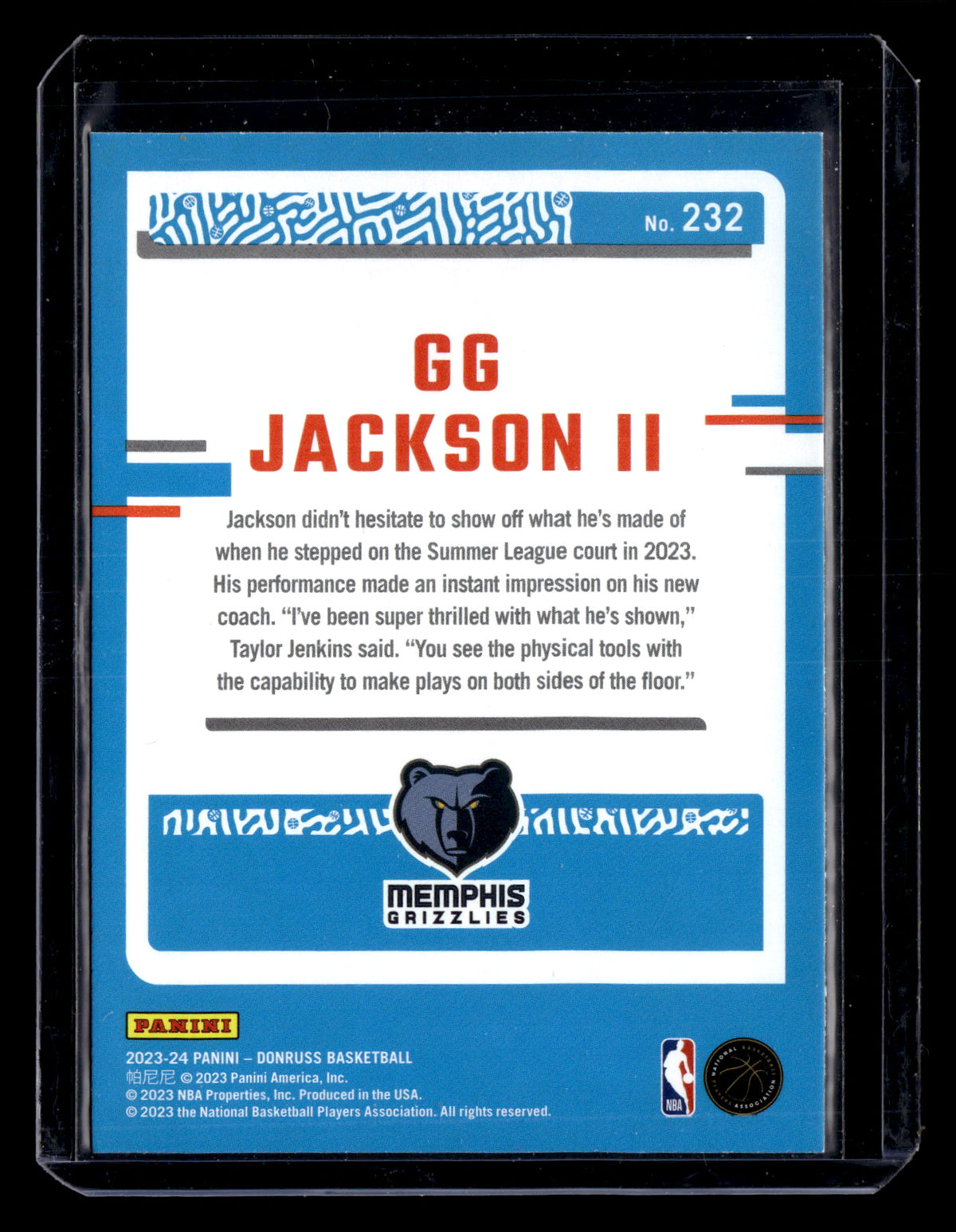 GG Jackson II 2023-24 Donruss #232 Green Laser Holo Rookie
