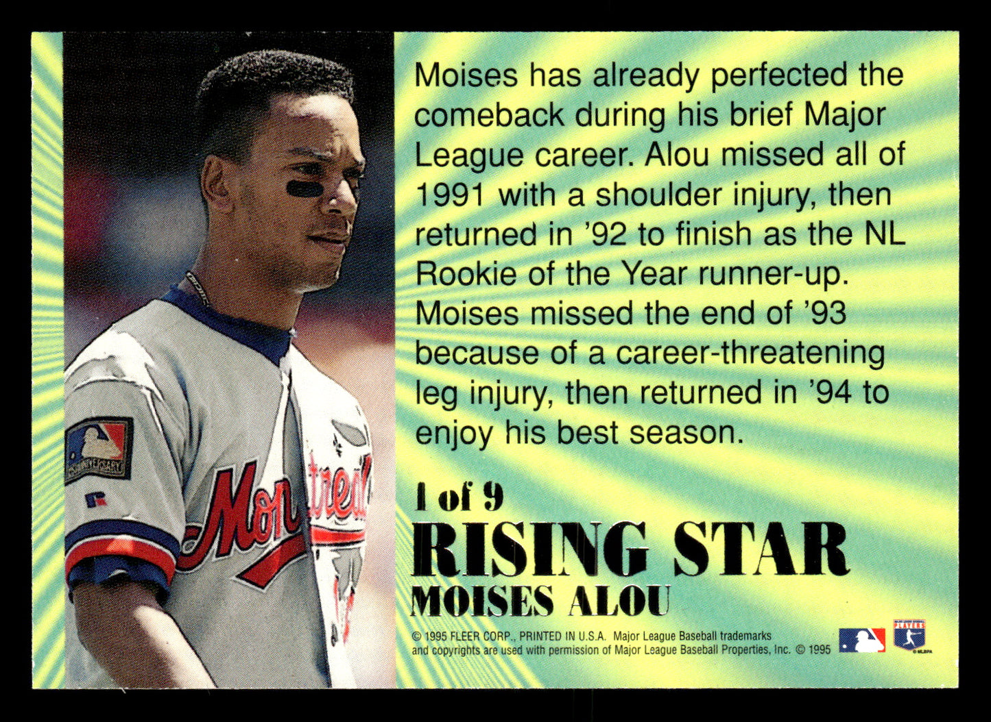 Moises Alou 1995 Ultra #1 Rising Stars