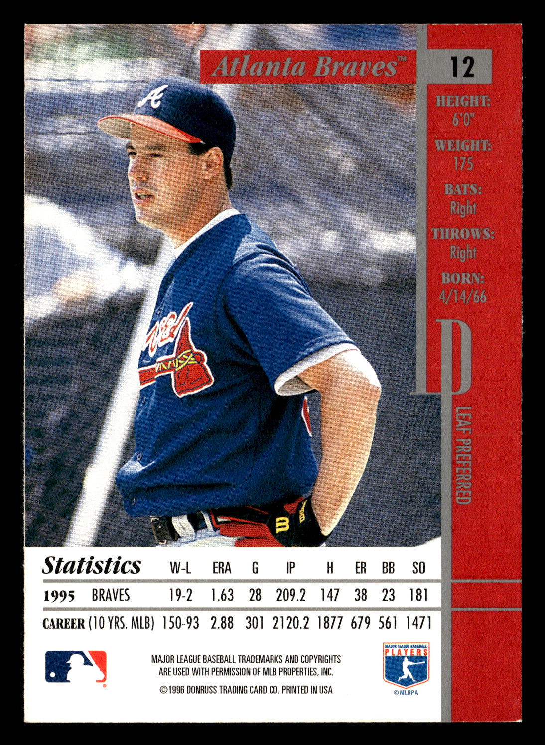 Greg Maddux 1996 Leaf Preferred #12