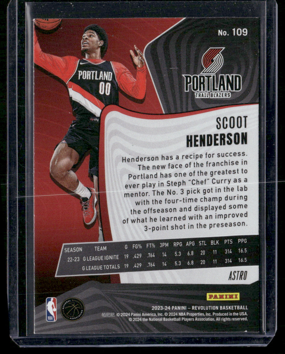 Scoot Henderson 2023-24 Panini Revolution #109 Astro Rookie RC