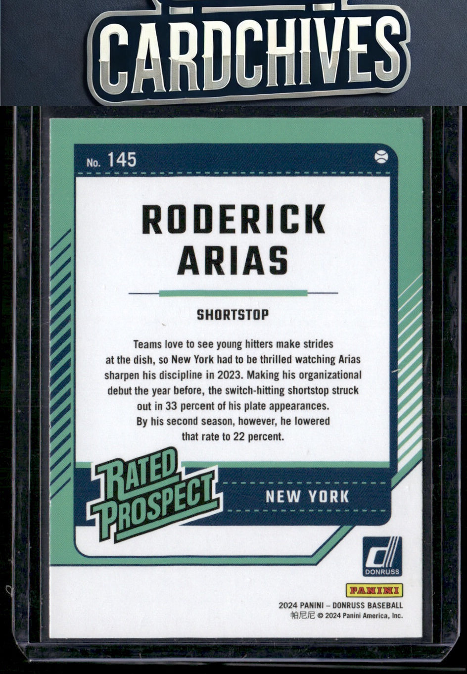Roderick Arias 2024 Donruss #145 Liberty