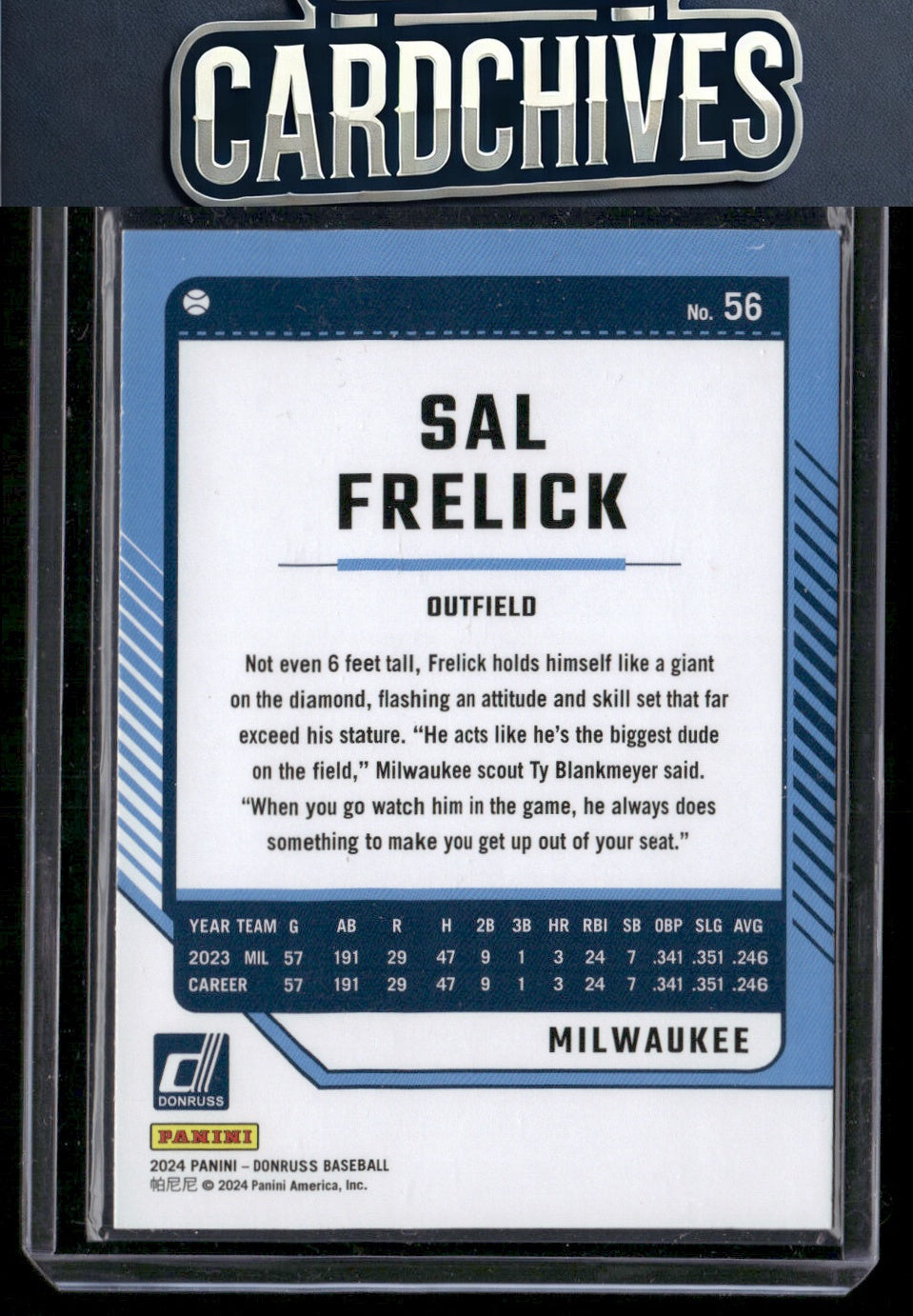 Sal Frelick 2024 Donruss #56 Red and Blue