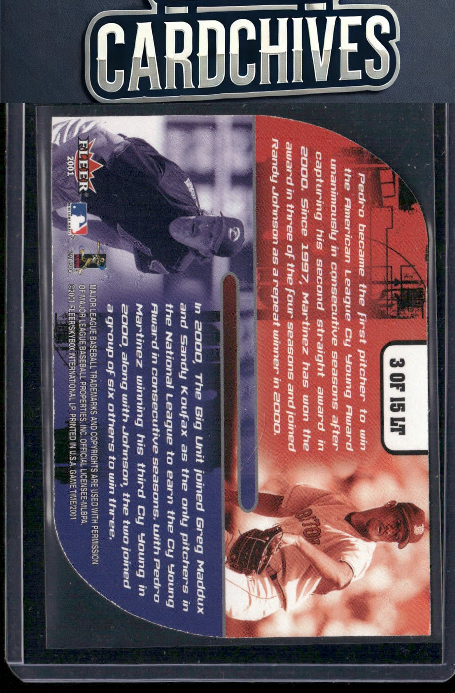 Pedro Martinez / Randy Johnson 2001 Fleer Game Time #3 LT Let's Play Two