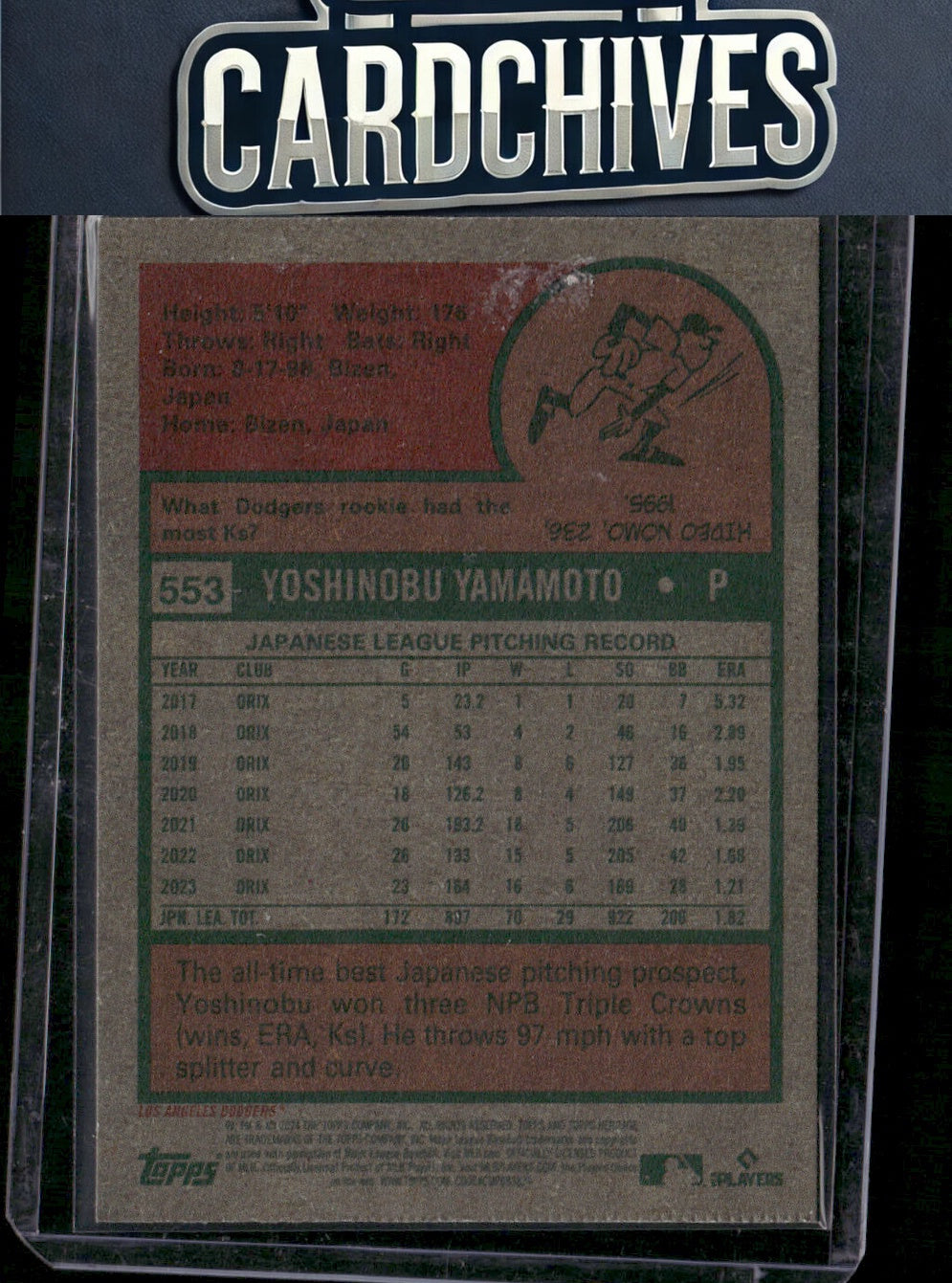 Yoshinobu Yamamoto 2024 Topps Heritage #553 Rookie RC