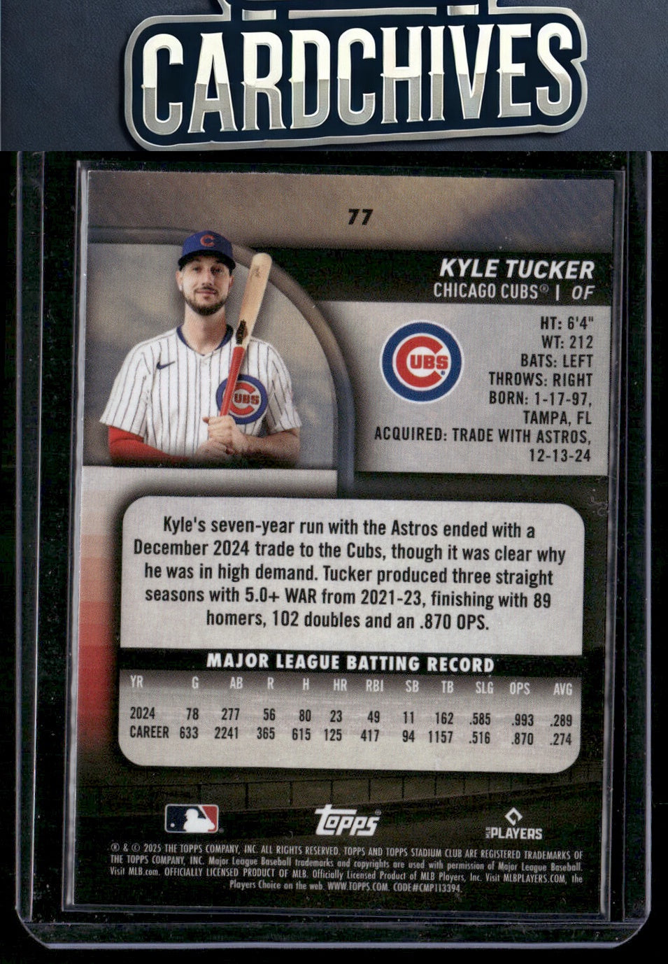 Kyle Tucker 2025 Stadium Club #77 Red Foil