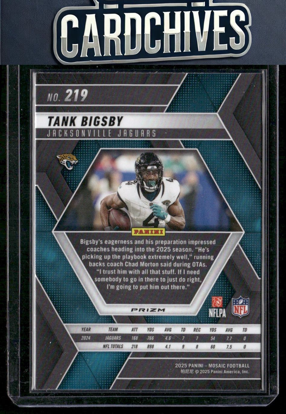 Tank Bigsby 2025 Panini Mosaic #219 Silver