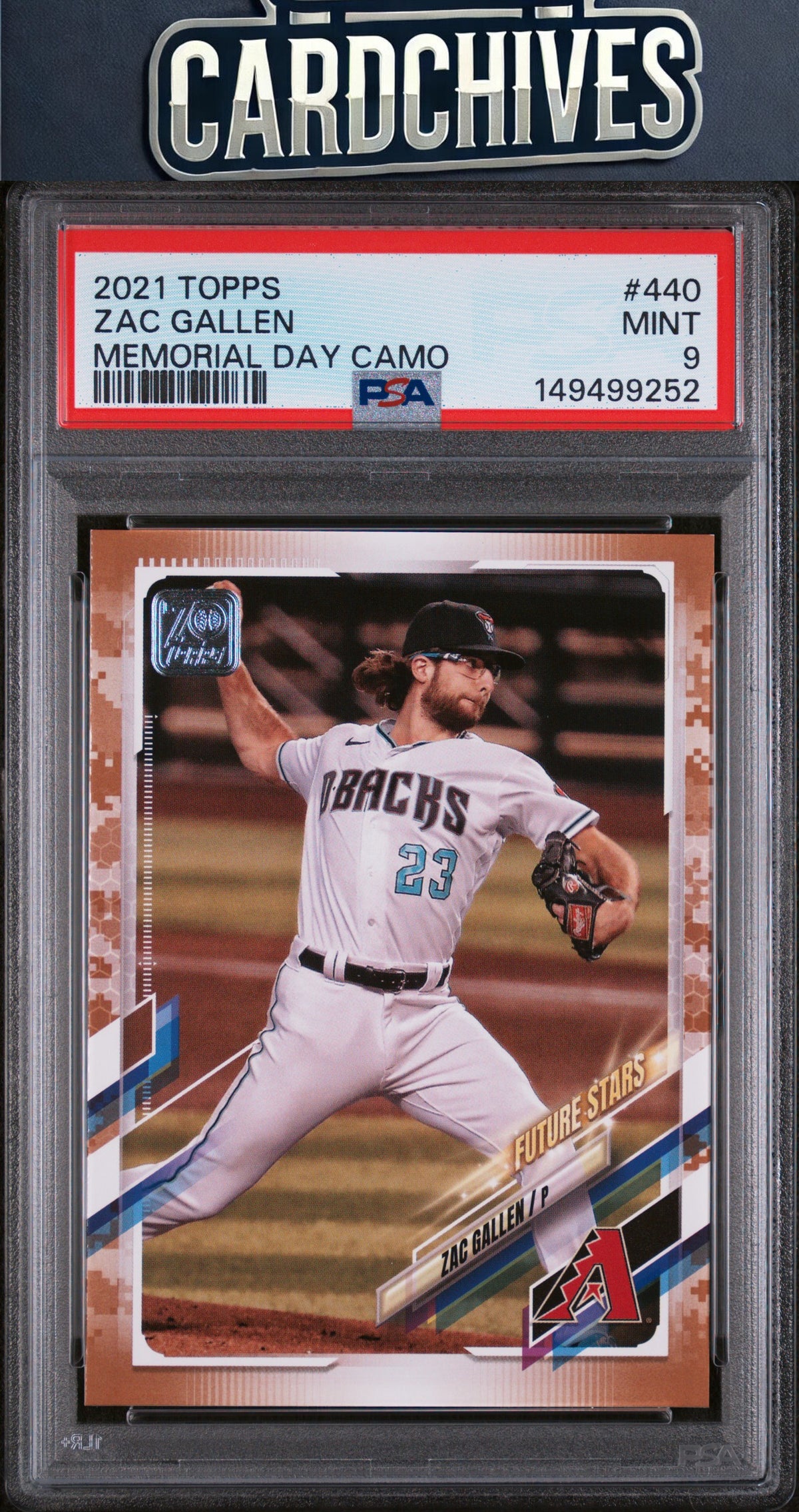 Zac Gallen 2021 Topps #440 Memorial Day Camo #/25 PSA 9 MINT