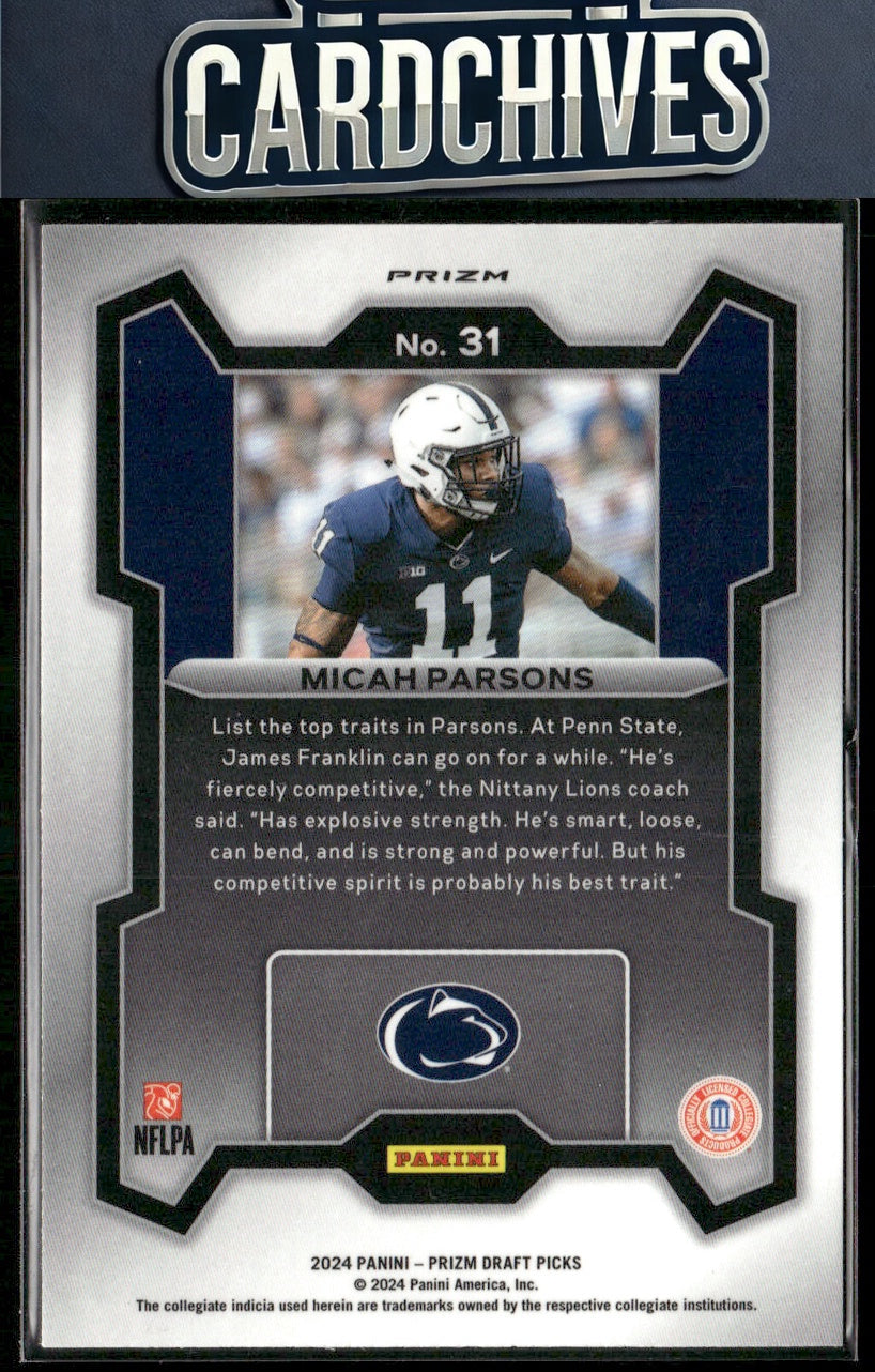 Micah Parsons 2024 Panini Prizm Draft Picks #31 Red Ice
